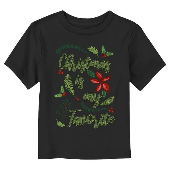 Toddler's Lost Gods My Favorite is Christmas Graphic Tee Black 3T