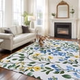 thumbnail image 2 of 5'x8' Area Rugs, Blue Yellow Floral Spring Indoor Outdoor Area Rug for Living Room Bedroom, Green Pastoral Summer Botanical Washable Bathroom Rugs Kitchen Floor Carpet Mats Home Decor Aesthetic, 2 of 8