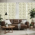 thumbnail image 2 of Ambesonne Botany Window Curtains, Curlicue Fern Leaves Art, Each 28" W x 63" L, Eggshell and Dark Tan, 2 of 5