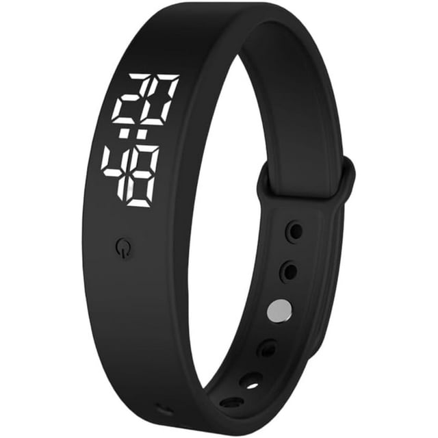 Montre Réveil Vibrante pour Gros Dormeurs, Bracelet à Vibration Silencieuse avec Conception Résistante à l'Eau, Traqueur de Sommeil Ajustable et Rappel Silencieux pour Hommes et Femmes, Noir