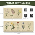 thumbnail image 3 of Vintage Wildflowers Kitchen Mat Set of 2,Floral Farmhouse Kitchen Rugs and Mats Non Skid Washable,Rustic Plant Kitchen Runner Rugs with Rubber Backing (Lavender 17"x48"+17"x30"), 3 of 6