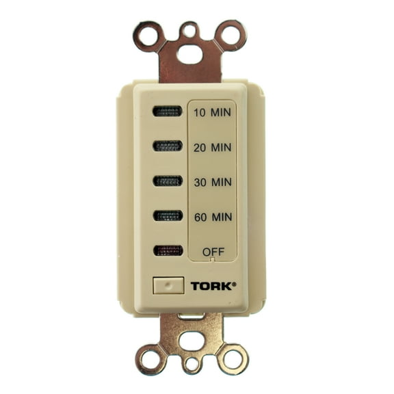 Tork NSI D1060M Digital Wall Timer Switch, 60-Minute, 120V 15A 1000W, Ivory