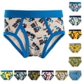 thumbnail image 2 of YUEHUA Kids Boys Cartoon Graphic Cotton Boxer Briefs, Breathable Elastic Waist Soft Underwear, 4 Pack Daily Casual Loungewear for Toddlers, 2 of 4
