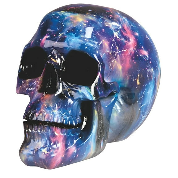 FC Design 7"W Blue Cosmic Print Skull Figurine Statue Sculpture Ornament Decoration Home/Room Decor and Unique Gift Ideas for Housewarming, Holidays and Birthdays