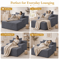 thumbnail image 3 of 67" Corduroy Boneless Chaise Sofa for Living Room, 9.9'' Wide Armrest Lounge Chair, Indoor Oversized Sleeper Sofa, Deep Seat, 3 Soft Pillows Sofa Bed, No Assembly Required, Gray, 3 of 9