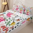 thumbnail image 3 of Erosebridal Vibrant Axolotl Zipper Twin Comforter Sets with Fitted Sheet and 2 Pillowcases,Woodland Foliage Print Zipper Bedding Set,Hot Pink Red White,Reversible, 3 of 6