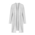 thumbnail image 4 of Lovskoo Cardigan Sweaters for Women Open Front Trendy Long Sleeve Solid Color Long Coat Blouse Oversized Winter Outerwear Tops White, 4 of 6