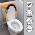 thumbnail image 3 of HELLHERO Halloween Bat Orange Gradient Elastic Fabric Bathroom Toilet Lid Cover Set for Hotel, Adjustable Washable Elastic Installation, Stretch Fit, 17x21 Inches, 3 of 8