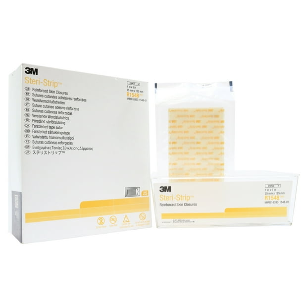 3M R1548 Steri-Strip Skin Closure Strips - 1" x 5" - Box of 25