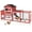 Red, variant on MEDEHOO Mobile Chicken Coop Expandable Hen House with Wheels, Run, 2 Nesting Boxes, Easy-Clean Tray for 2-4 Chicken Outdoor Garden Use 82.4" L