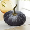 thumbnail image 3 of Velvet Pumpkins Set of 3 Different Sizes, Thanksgiving tablescape, Cozy farmhouse décor, Fall centerpieces, Warm sophisticated decor, Autumn cozy mantel decor, Halloween tabletop (Gray Taupe Ivory), 3 of 10