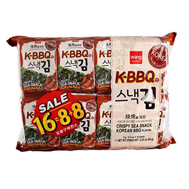 Wang Roasted Seaweed Snack, Korean Barbeque Flavored, Ketofriendly