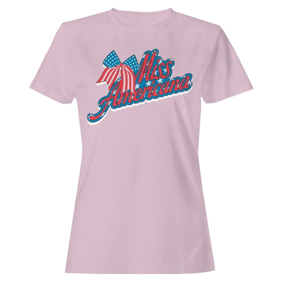Smartprints Miss Americana Patriotic Stars Women's T-Shirt Light Pink, Cotton, S