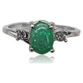 thumbnail image 2 of destyer Female Silver Ring Portable Zircon Rhinestone Rings Girlfriends Bridal Ornaments Jewellery Accessory Wedding Engagement Green Size 10, 2 of 8