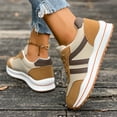 thumbnail image 4 of Rokment Platform Running Shoes Fashion Sneakers for Women Comfortable Trendy Casual Color Block Suede Leather Chunky Non Slip Walking Tennis Skate Shoes Brown Size 5.5, 4 of 7