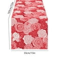 thumbnail image 2 of RKSTN Pink Flower Table Runner Valentine's Day Linen Print Tablecloth, 2 of 7