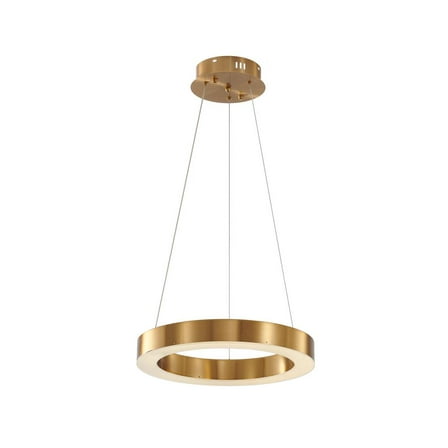 Design Living 1-Light D15.75" Gold Frame LED Halo Chandelier with an Acrylic Bottom Lens