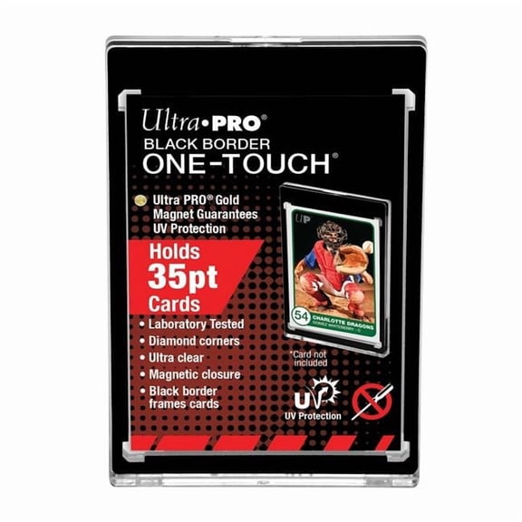 One Touch UV Card Holder with Magnet Closure Black Border - 35 Point