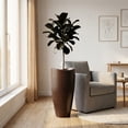 thumbnail image 4 of Ecobo 31.5 inches Eco-Friendly Round Pot Planter Onda Indoor/Outdoor use, Durable, Versatile & Lightweight, Designed by Brazilian Artisans, Contemporary All-Weather Design –Brown, 4 of 7