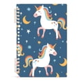 thumbnail image 2 of Unicorns Moons and Stars Ring Binder Notebook Journey Note Diary College Ruled Spiral Notebook Study Loose Leaf Paper A5 60 Pages, 2 of 8