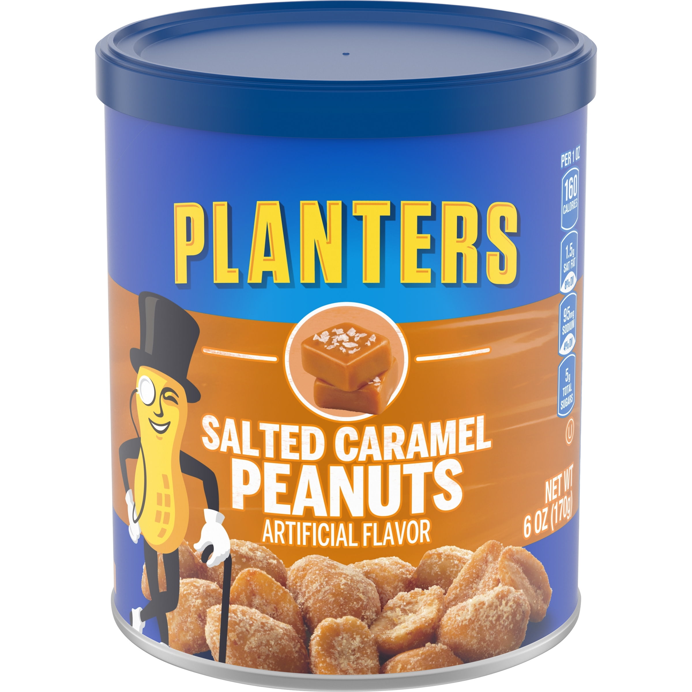 Planters Salted Caramel Peanuts, 6 oz Canister