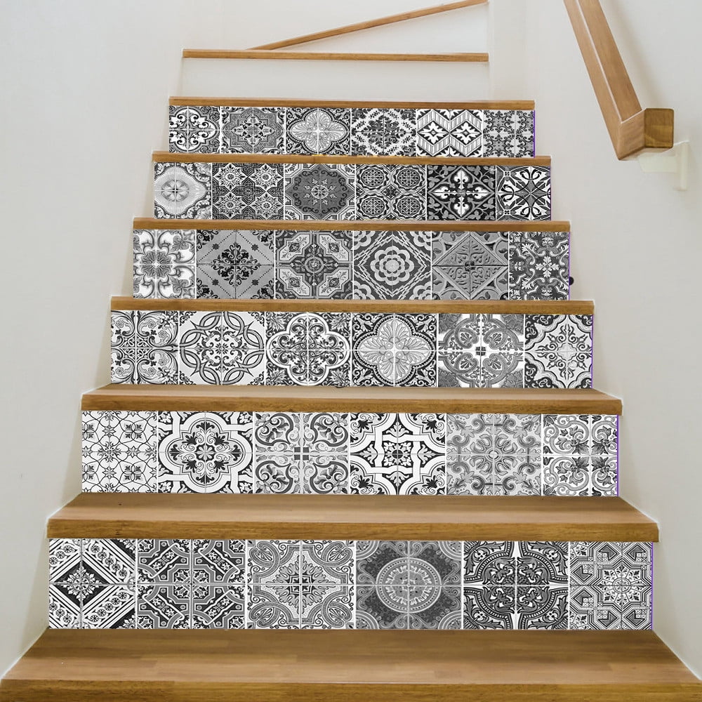 3D Stair Stickers Decals Brick Staircase Decals Removable Tile Stair Risers Decals Decor Peel and Stick Bakeplash Decals for Stair 39.3Inch x 7.08Inch