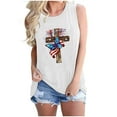 thumbnail image 2 of Jsaierl Womens 4th of July Tank Tops Plus Size Patriotic USA Flag Pattern Tees Elegant Sleeveless T Shirts Camisole Soft Crewneck Tanks S-XXL, 2 of 4