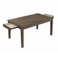 thumbnail image 3 of Wire Brushed Brown Finish 1pc Dining Table with 2 Hidden Drawers Casual Dining Room Furniture, 3 of 6