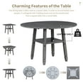 thumbnail image 7 of 5-Piece Counter Height Dining Table Set in 2 Table Sizes with 4 Folding Leaves and 4 Upholstered Chairs for Dining Room (Gray+Beige Cushion), 7 of 7