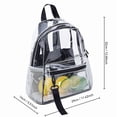 thumbnail image 2 of Mini mochila transparente para niños, color negro ahumado, con bolsillos laterales de malla | Mochila escolar impermeable para niños y niñas, 2 of 7