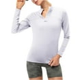 thumbnail image 2 of Ailaofu Women's Zip Thermal Tops Long Sleeve Fleece Workout Base Layer Shirts Cold Weather Running Skiing Golf, 2 of 6