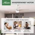 thumbnail image 5 of Hunter 52 inch Indoor Ceiling Fan with LED Light and Pull Chain - White Modern Ceiling Fan, Standard Mount, 5 Blades, For Bedroom, Living Room, or Kitchen - Bardot 52493, Fresh White, 5 of 15