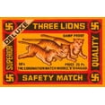 thumbnail image 2 of Phillumenart 14x11 Black Ornate Wood Framed with Double Matting Museum Art Print Titled - Three Lions Safety Match, 2 of 4