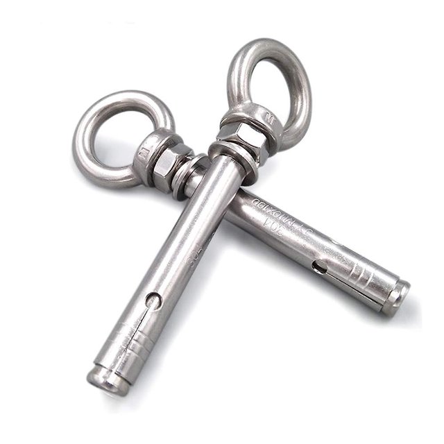 5 pernos de ojo de acero inoxidable XCF para pared hormigón ladrillo anclaje tornillos de ojal M6 x 70 mm
