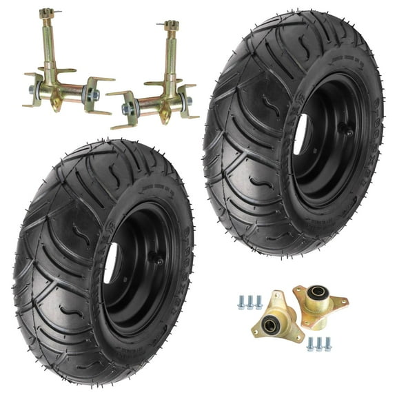 2pcs 13x5.00-6 Tire and Wheel Rim Assembly 13x5-6 Lawn Mower Tire 6" Go Kart Wheels Road Tire Tubeless & Front Steering Knuckle 3 Stud Hubs for ATV Quad Buggy 4 Wheeler Snowblower Trike