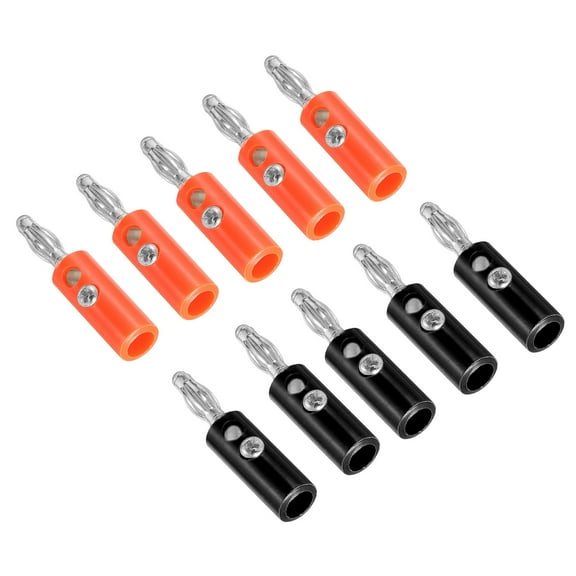 50 Pack Banana Plugs Connector Screw Type Speaker Banana Plugs 4mm Nickel-Plated Alloy Red Black