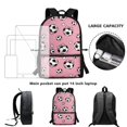 thumbnail image 6 of Uourmeti Bow and Soccer Pattern Polyester Backpack, Smooth Zipper School Bookbag 17 Inch Large Capacity School Backpack for Outdoor Travel, 6 of 6