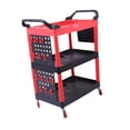 thumbnail image 2 of Almencla 3 Tier Auto Detailing Cart Automotive Accessories Garage Car Rolling Trolley Top Red with Bucket, 2 of 8