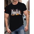 thumbnail image 1 of Halloween T-Shirt with Dog and Pumpkin Pattern, Casual Short Sleeve Top for Tall People, Machine Washable, 100% Cotton, Wear in All Seasons, 1 of 6