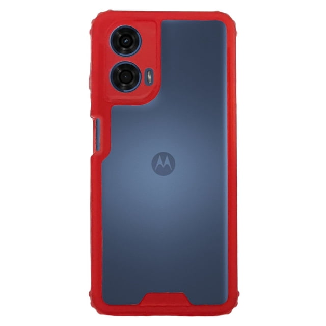 Funda Otter 360 Contonor De Color Uso Rudo Para Moto G24/ G04 Rojo Más 2 Micas De Cristal