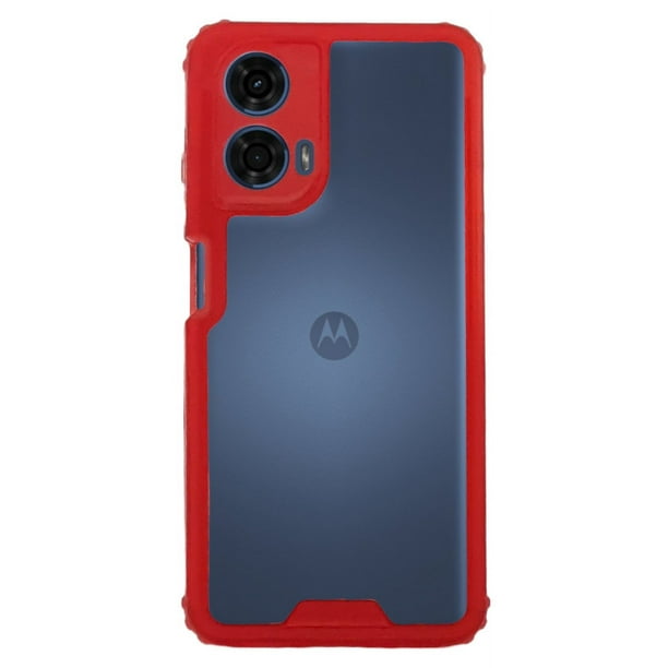 Funda Otter 360 Contonor De Color Uso Rudo Para Moto G24/ G04 Rojo Más 2 Micas De Cristal