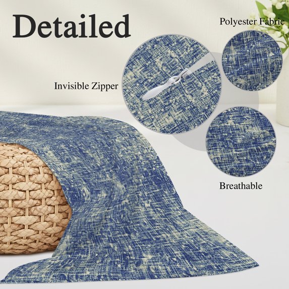Blue Terracotta Splatter Throw Pillow Cover 16 x 24 Inch Decorative Pillow Cover Boho Mottled Vintage Rustic Lumbar Pillowcase Seasonal Rectangle Cushion Case for Couch Sofa Bed Living Room