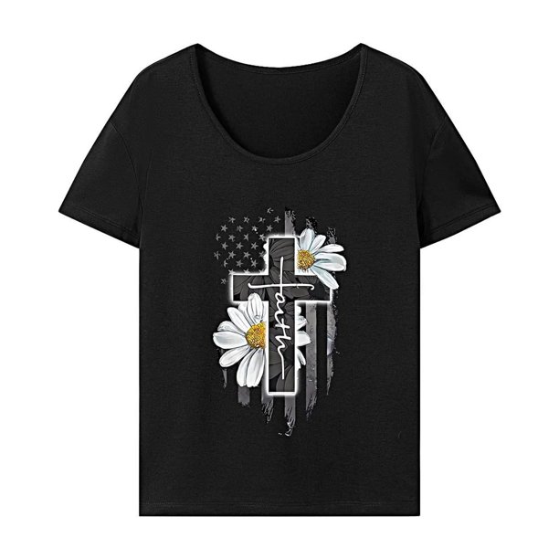 Camiseta de mujer Pascua suave y elegante camiseta básica para mochilero, caminar, viajar S