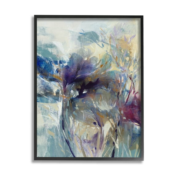 Stupell Industries Abstract Layered Botanical Arrangement Painting Black Framed Art Print Wall Art, Design by K. Nari