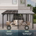 thumbnail image 5 of BaPiPro 14'x10' Hardtop Gazebo with Aluminum Frame & Polycarbonate Panel, Wall Mounted Gazebos Lean to Pergola, Outdoor Patio Grill Gazebo for Backyard, Garden, Deck, 5 of 7