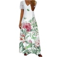 thumbnail image 2 of SMihono Robe d'Été pour Femmes 2024 Grande Taille Décontractée Col en V Imprimé Manches Courtes en Liquidation à Moins de 10!, 2 of 6