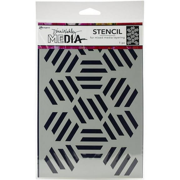 Ranger MDS-65029 Fractured Hex-Stencils Dina Wakley Stencils