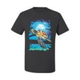 thumbnail image 2 of Swimming Sea Turtle Animal Lover Men's Graphic T-Shirt, Charcoal, Small, 2 of 3