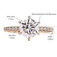 thumbnail image 2 of 2ct Hexagon Cut Moissanite Wedding Bands D Color VVS1 Clarity Women Diamond Rings 18K Plated S925 Sterling Silver Moissanite Rings for Women with Certificate, 2 of 9