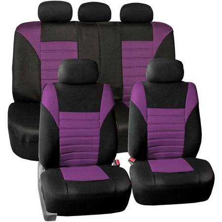 Purple Car Seat Cover - FH Group Universal Fit Premium Airbag Compatible 3D Air Mesh Full Set Seat Covers, Purple